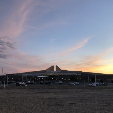 A Southwestern sunset over one of our partner hospitals, Northern Navajo Medical Center, Shiprock, NM.